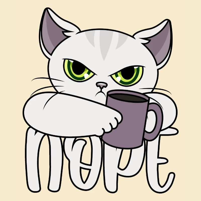 Nope Katze Kaffee
