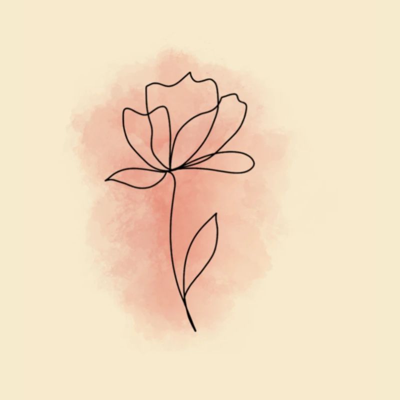 One line Flower
