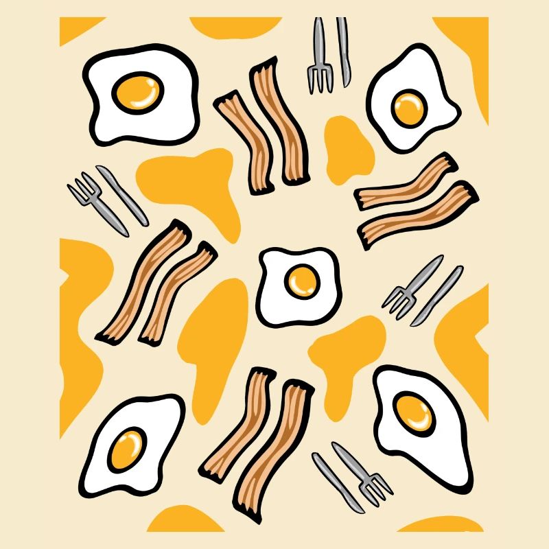 Conception du petit-déjeuner d’œufs au plat et de bacon