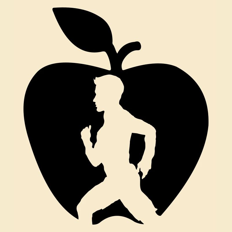 Healthy fruit runner cut out in apple
