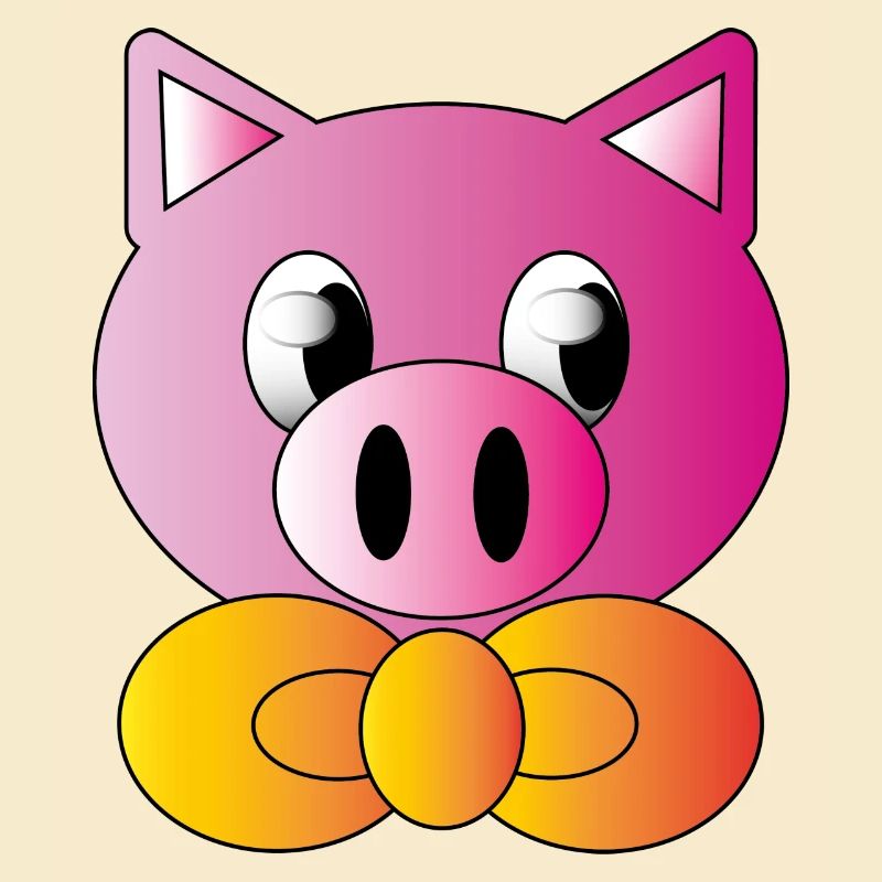 Schwein mit Brötchenbinde