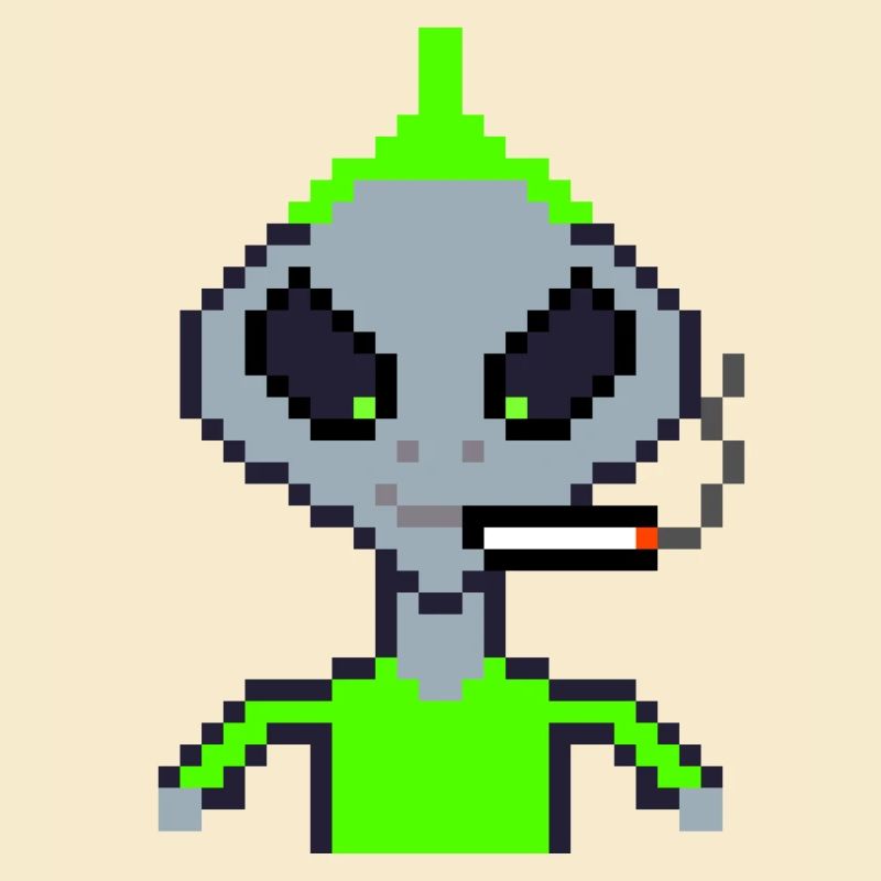 Pixel Alien "Smoking Iro"