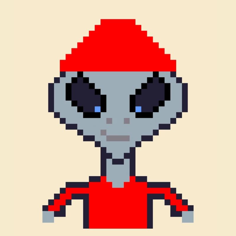 Pixel Alien "Red Gangster"
