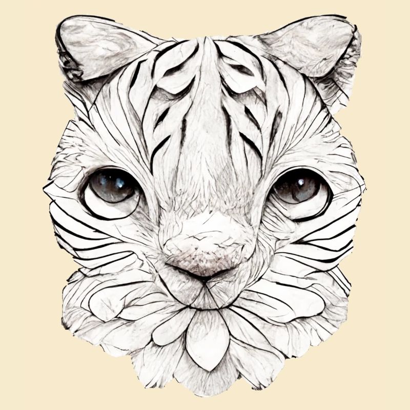 Petit chat dans un style comique