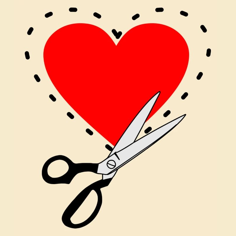 Pattern cutting red heart