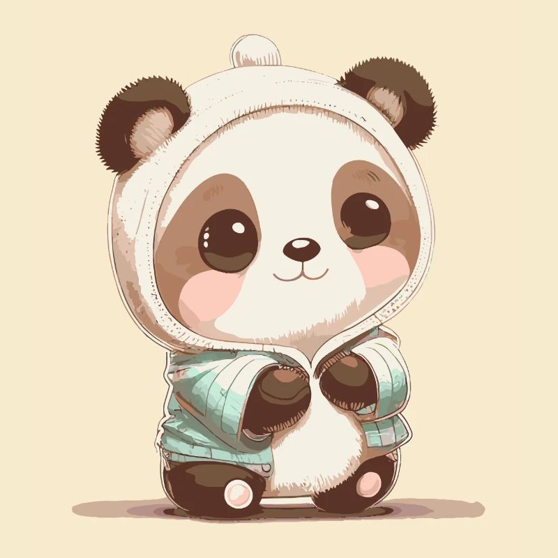 Panda Bear Panda Bear Mignon Mignon Bébé Cartoon Comic