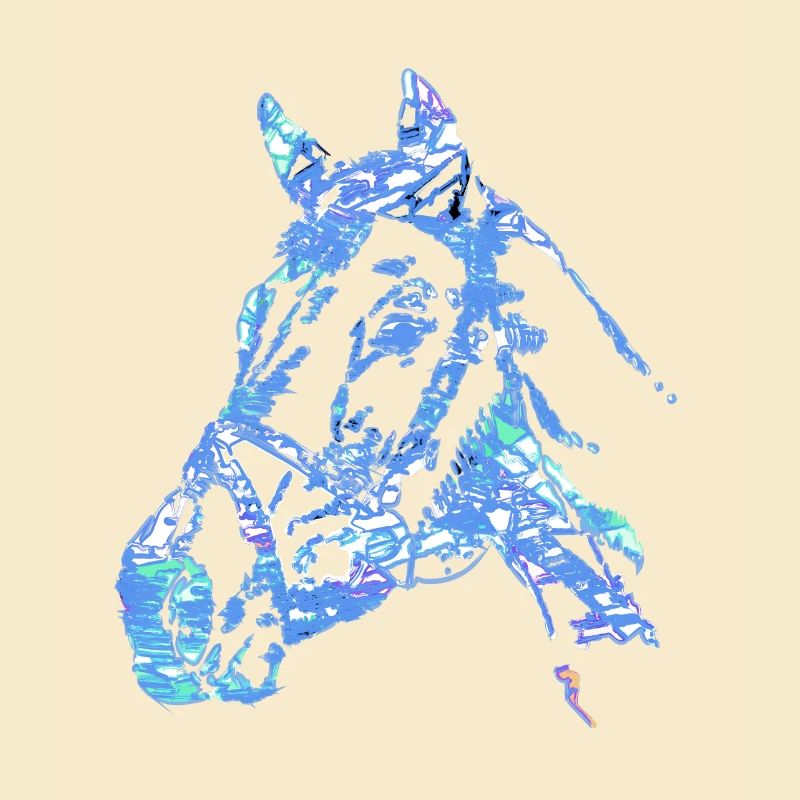 pferdekopf,pferd,aquarell,blau,malerei,zeichnung