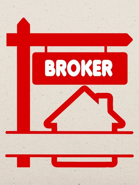 Broker-Logo rot mit Text BROKER