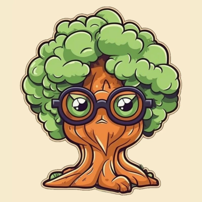Tree with glasses