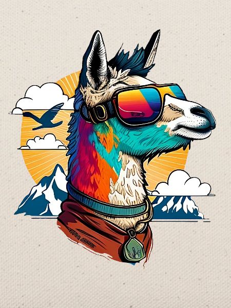 Lama mit Sonnenbrille