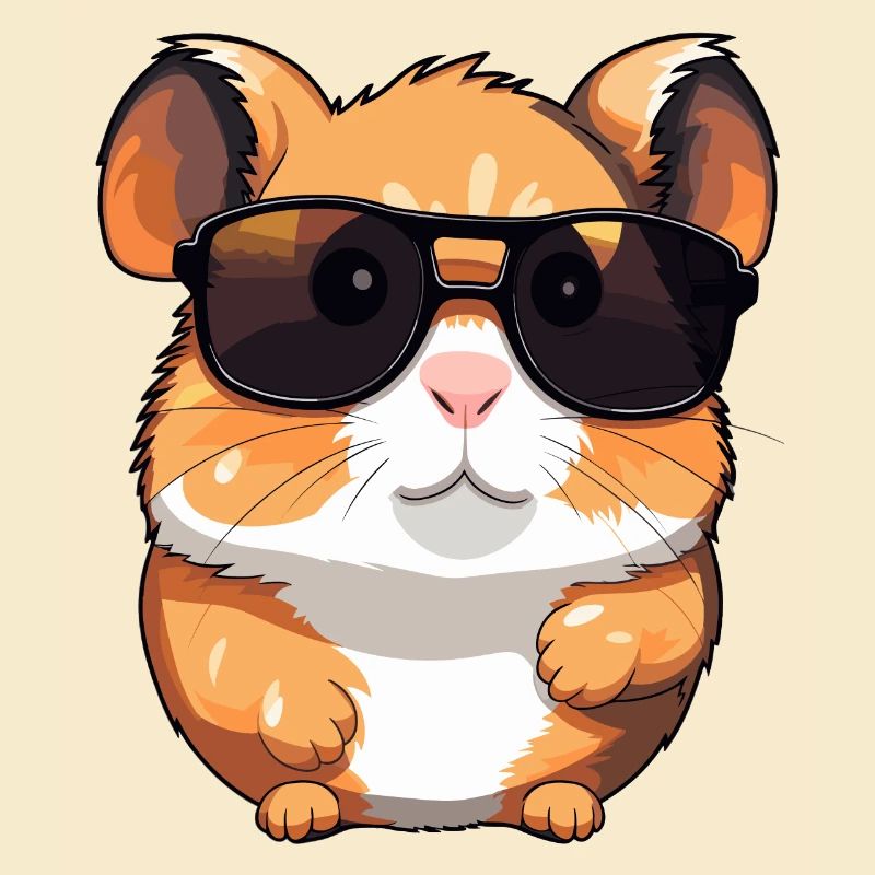 Süßer Hamster mit Sonnenbrille