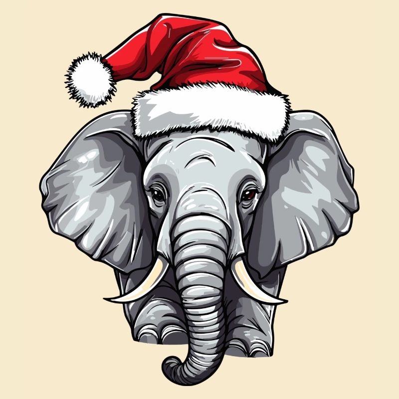 Éléphant Noël Éléphant d’hiver Heligabend