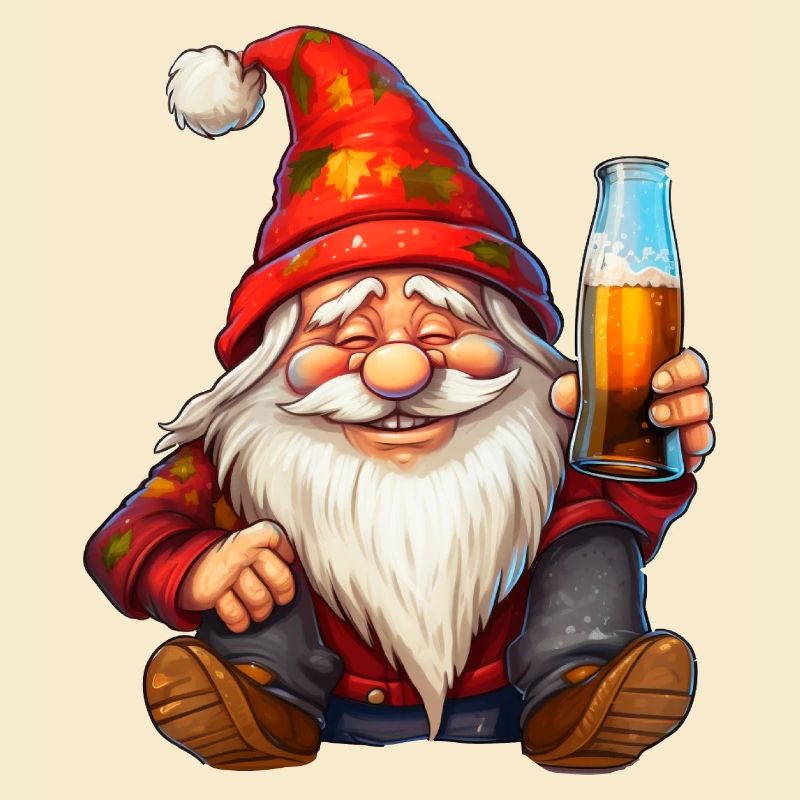 Weihnachtswichtel mit Bierglas