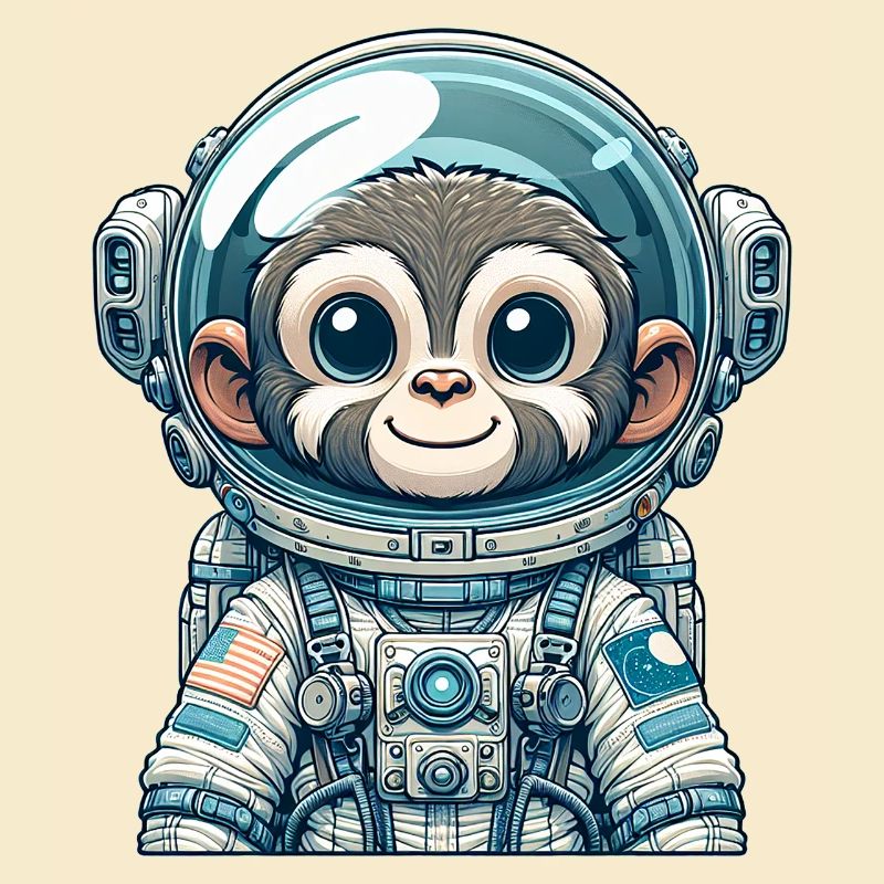 Cute Monkey Astronaut