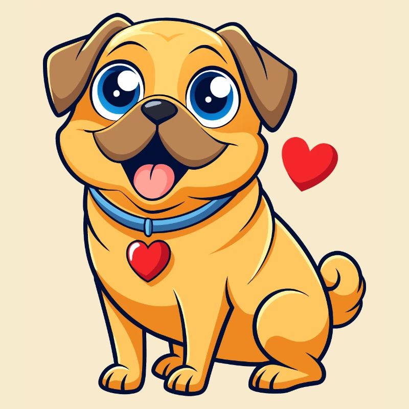 Liebevolle Puggle Digitale Kunst