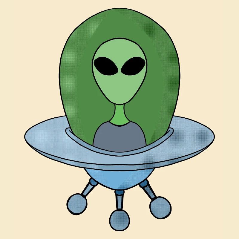 Alien dans son petit vaisseau spatial