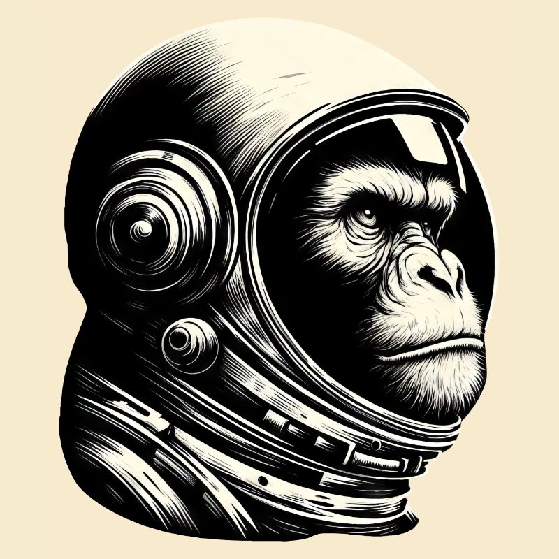 Chimpanzé, Astronaute, Réfléchi, Cosmos
