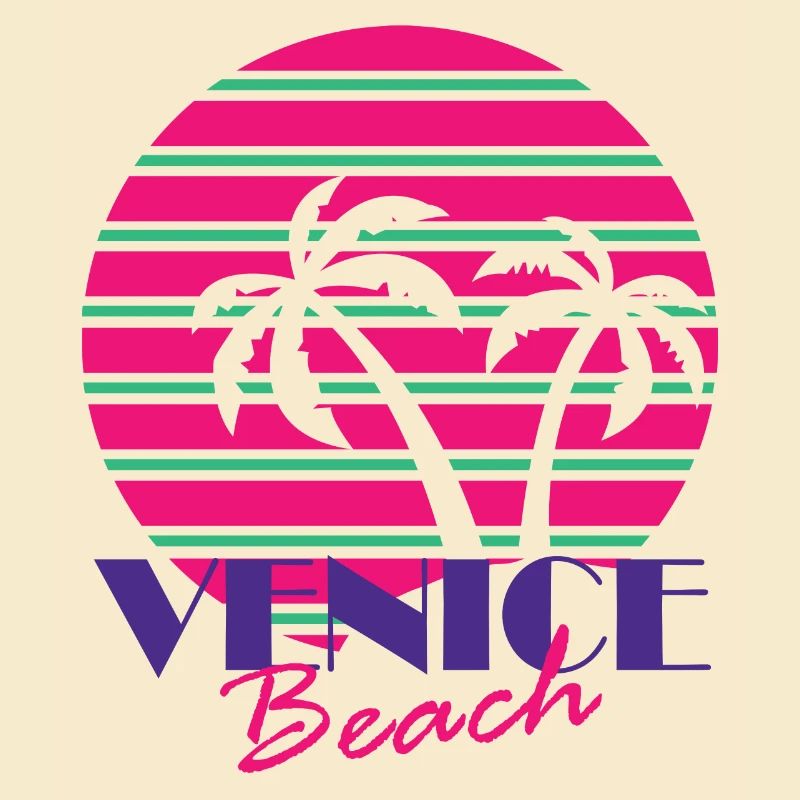 Venice Beach with palm trees