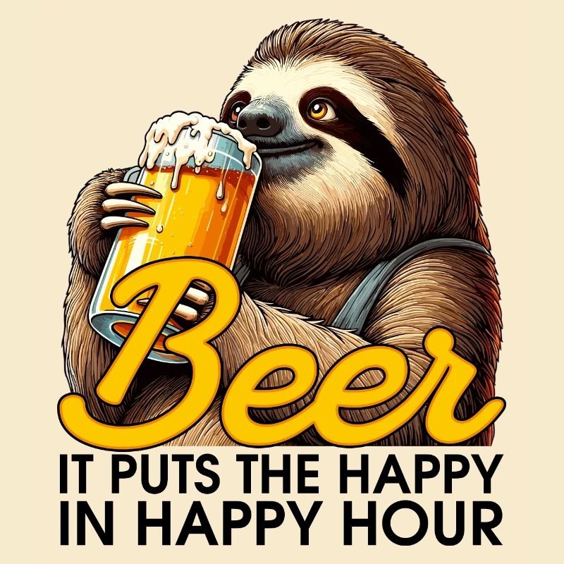 Happy Hour Bier Faultier Geschenk