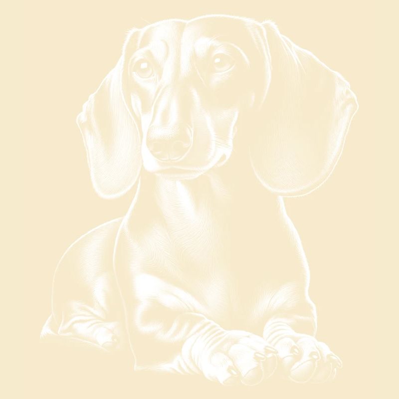teckel mignon dans la pose couchée dans le style de dessin
