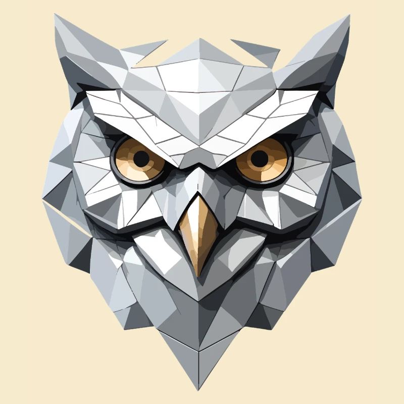 Eule Maske - Low Poly Design