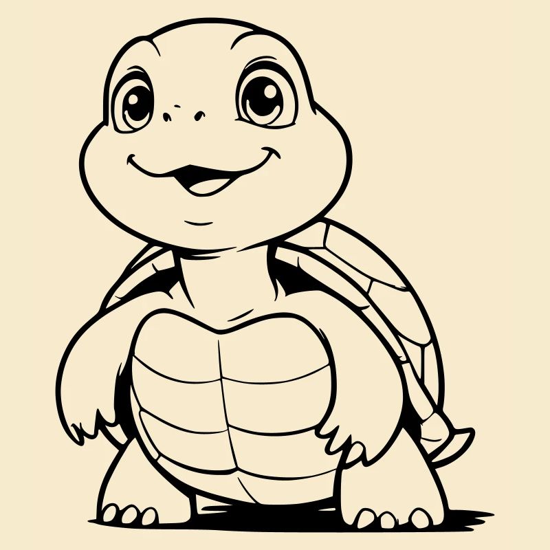 Cute turtle as vector illustration