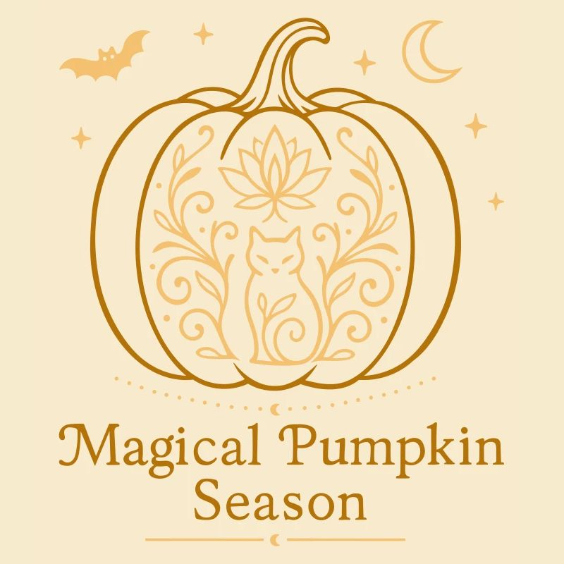 Magical Pumpkin - Cat & Fall Witchy Design