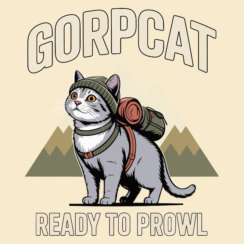 GORPCAT bereit zum Schleichen Wanderkatze