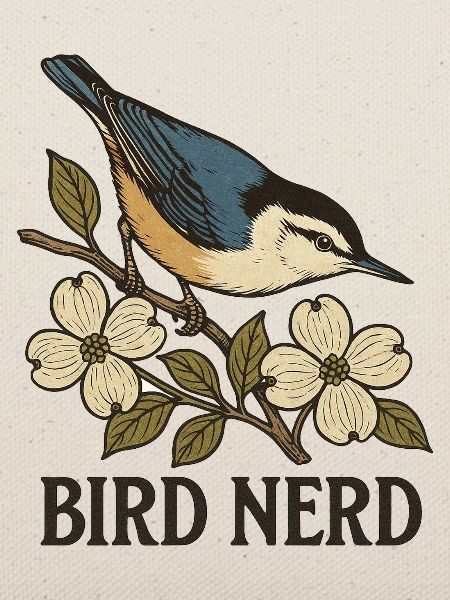 Eleganter blau-schwarzer Singvogel Vogel Nerd