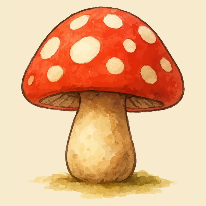 Pilz Comic Wasserfaben