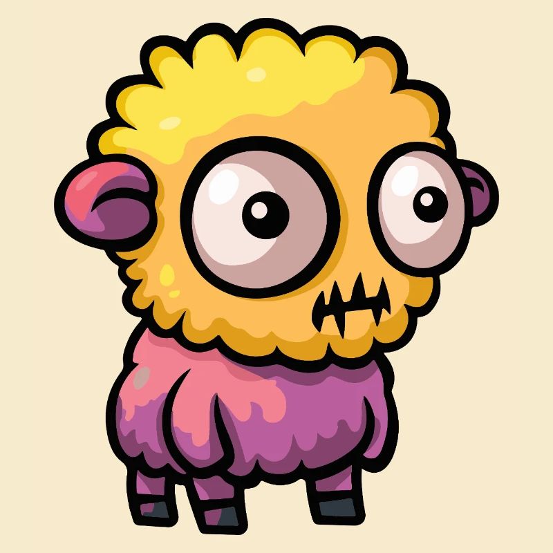 Sheep Halloween Comic Zombie