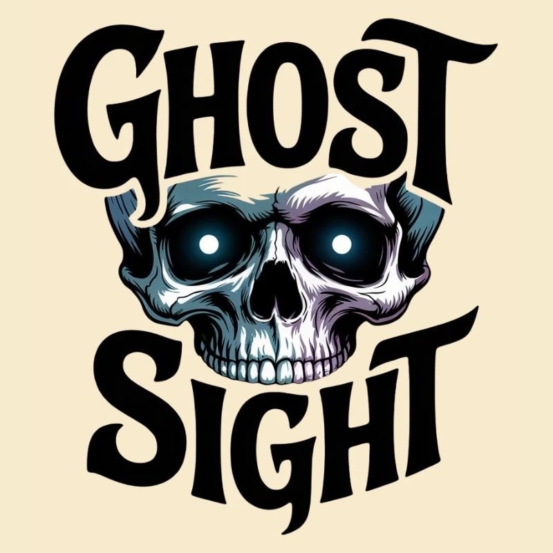 Ghost Skull Neon Eye Print