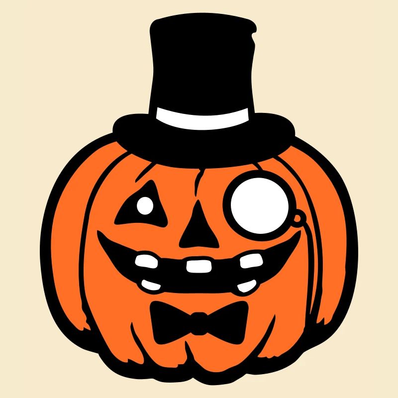 Distinguished Pumpkin Top Hat Monocle Halloween Empire