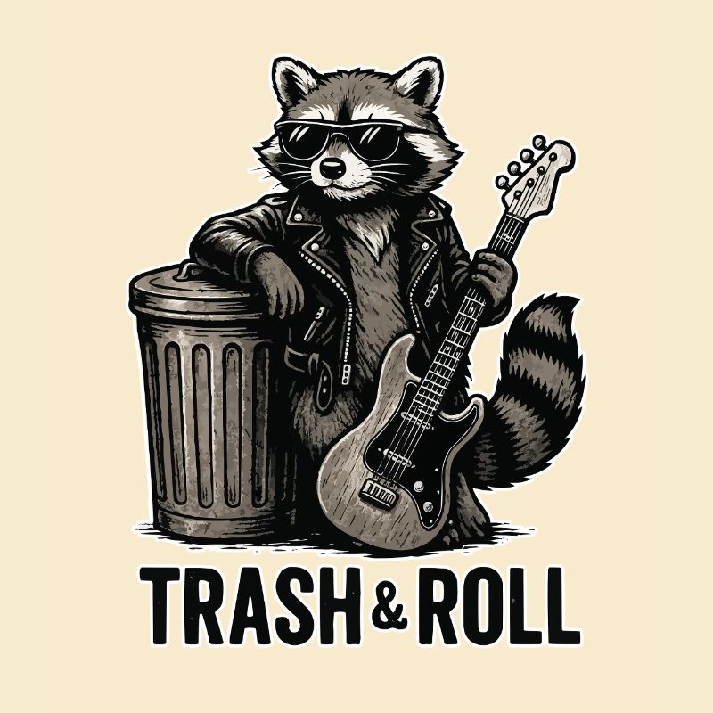 Trash & Roll Raton laveur avec guitare