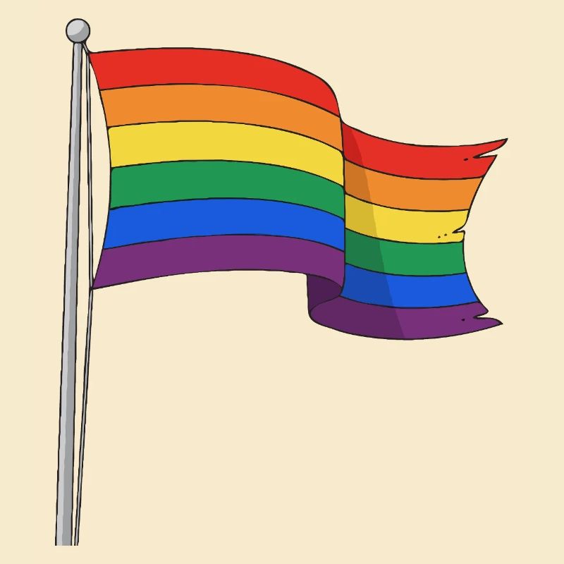 Regenbogenflagge kurvige Strecken
