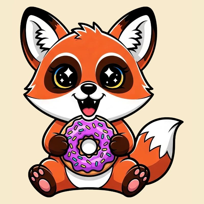 Cute Fox Cartoon Chibi Joy Bright Eyes
