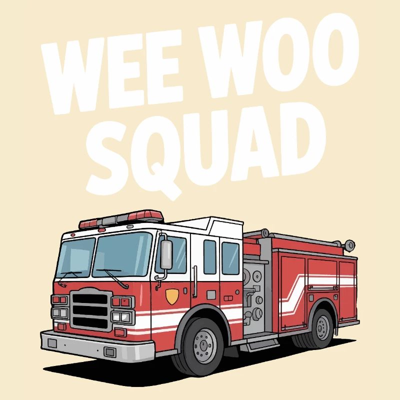 Wee Woo Squad Fire Brigade Car Rescuer Saying