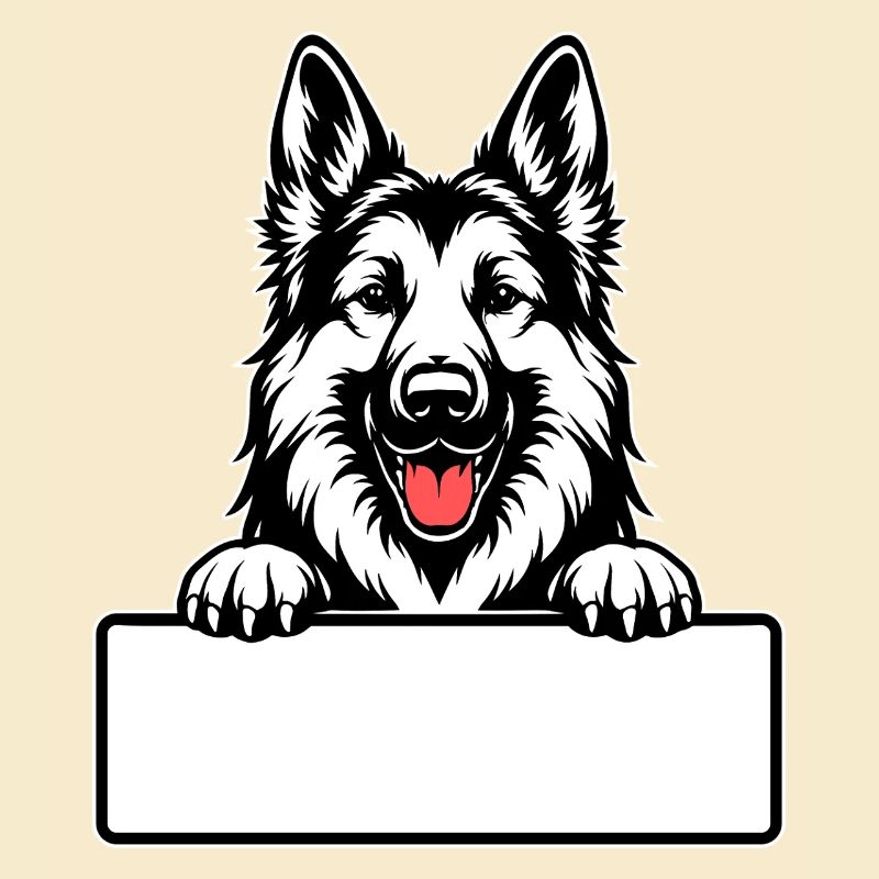  Deutscher Schäferhund mit Namensschild