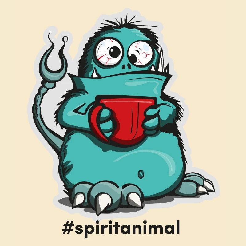 Kaffee-Monster im Comic-Stil