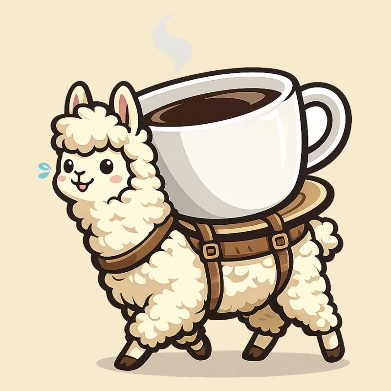 Coffee Llama Carrying Design