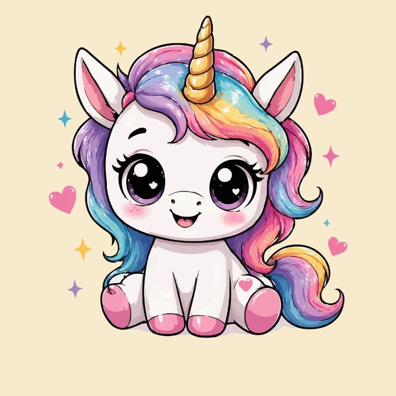 Kawaii Einhorn Regenbogenpferd