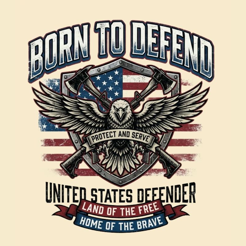 Born to Defend USA Eagle Emblem