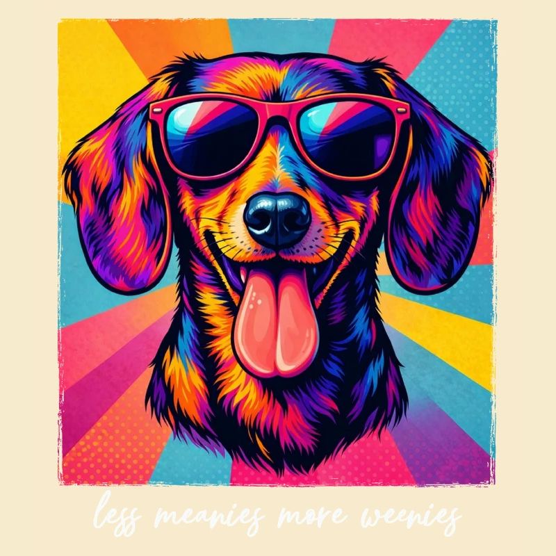 Lustiger Pop Art Dackel Less Meanies More Weenies