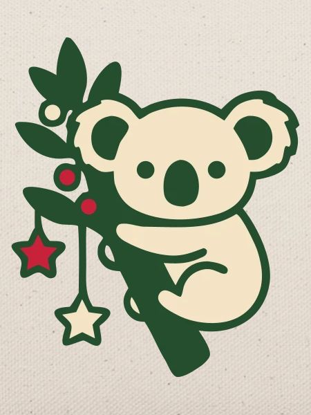 Weihnachts Koala Stern Grafik