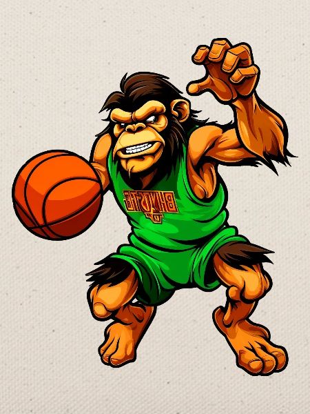 Schimpansen Basketballerin / Basketball Affe