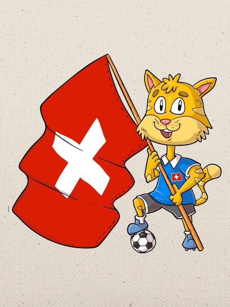 Schweizer Fan Katze