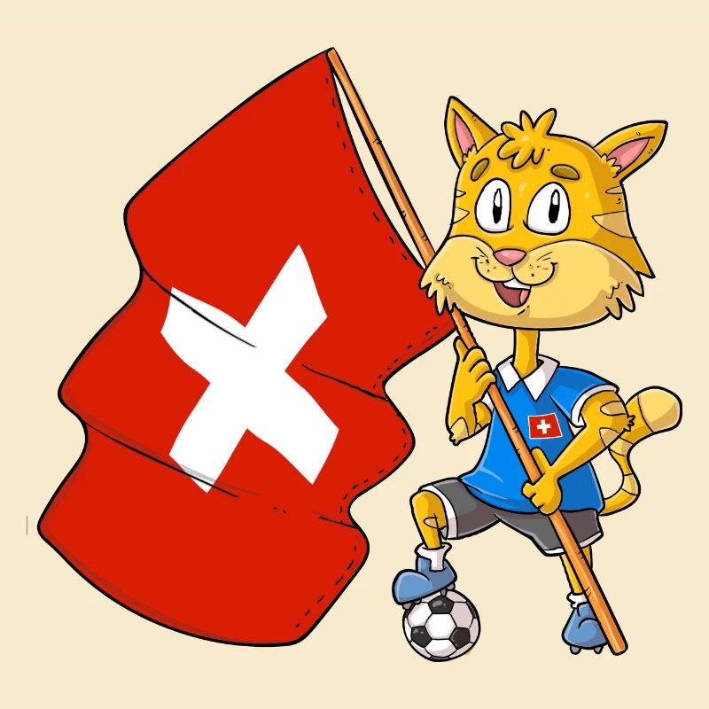 Schweizer Fan Katze