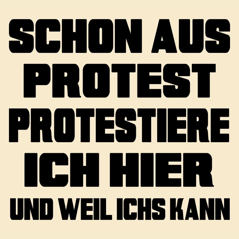 Mensch protestiert Protest-Statement "dagegen"