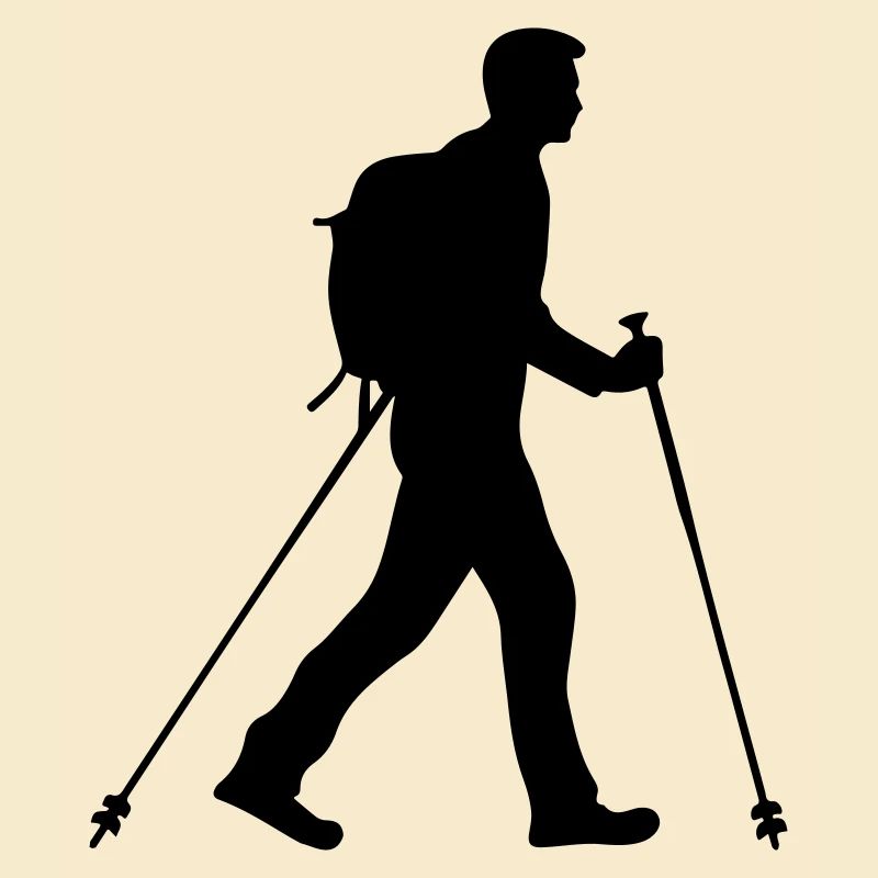 Nordic Walking Man Silhouette