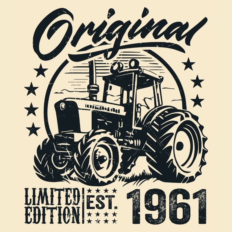 Original 1961 Anniversaire 1961 Fermier Tracteur